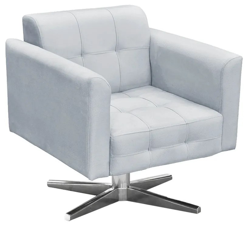 KIT 02 POLTRONAS GIRATORIA ELISA SUEDE B - Cinza