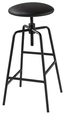 Banqueta Capri Alta Assento Estofado cor Preto com Base Metal Preta 87 cm (ALT) - 46713 Sun House