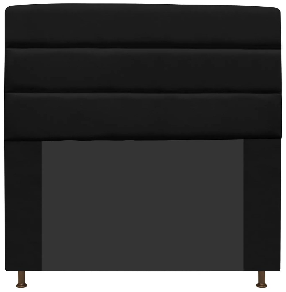 Cabeceira Estofada Turim 160 cm Queen Size Suede Preto - ADJ Decor