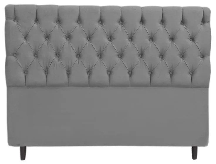 Cabeceira com Calçadeira Baú Casal 140cm Nicole Suede Cinza - Sheep Estofados - Cinza