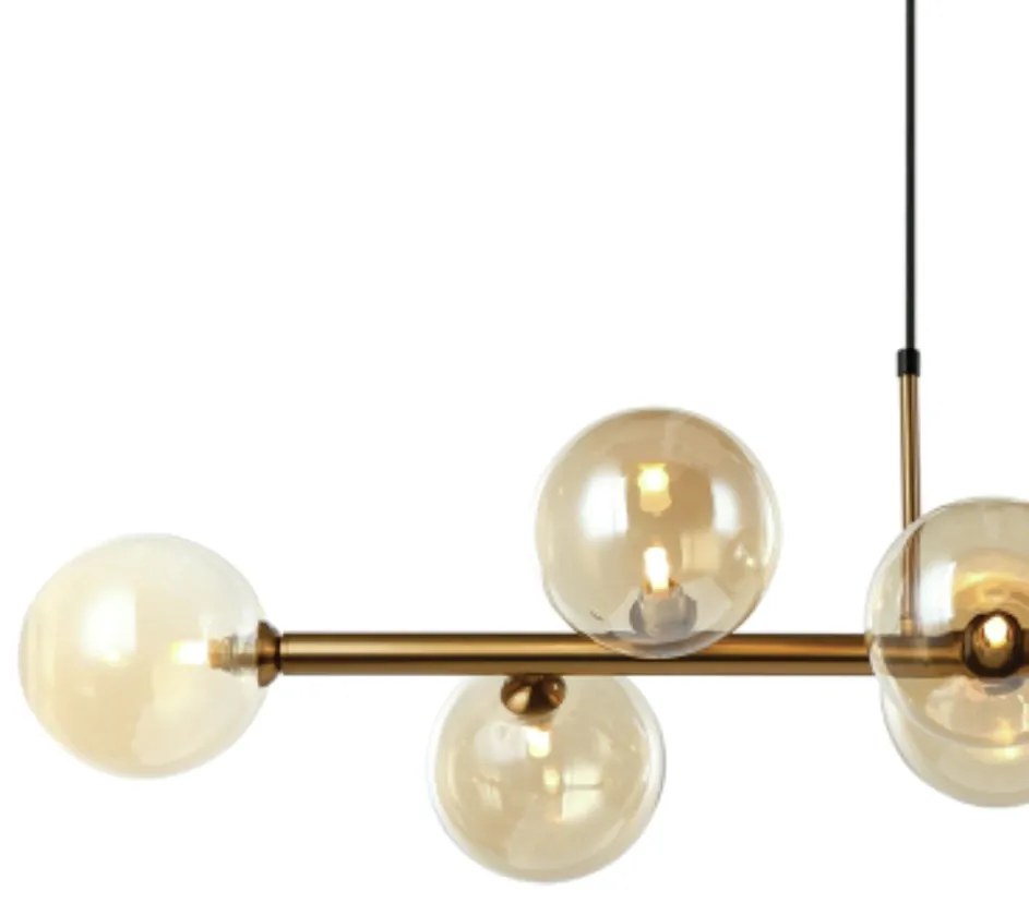 Pendente Abaporu Metal Bronze E Vidro Champagne 34X110X28Cm 8Xg9 | Bel... (Bronze)