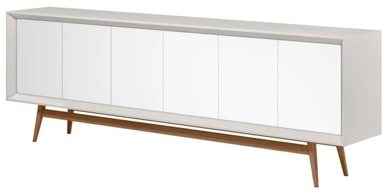 Balcão Sabrina com Portas Acabamento Laqueado Base em Madeira