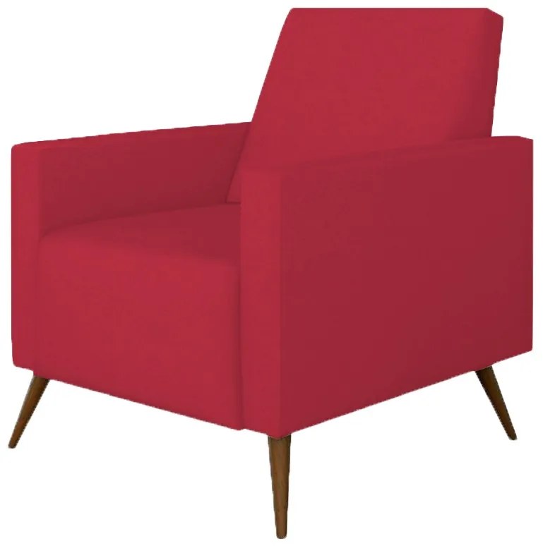 Poltrona Decorativa Amamentação Gabi Pé Palito Suede Vermelho