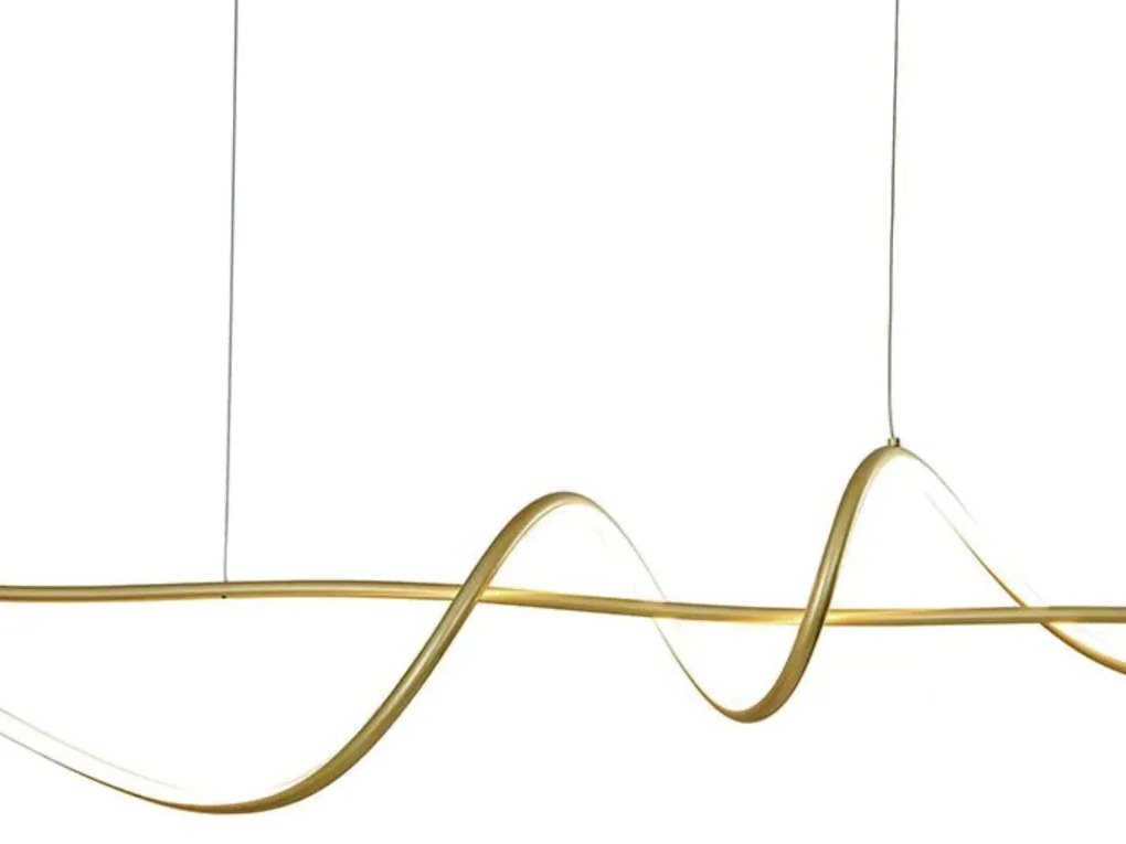 Pendente Contour 120X20X20Cm Led 30W 3000K Bivolt Dourado - Usina Impo...