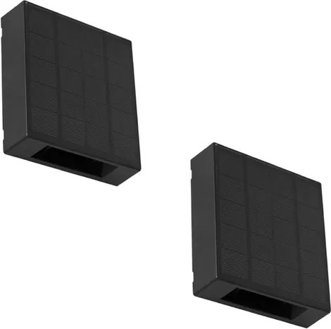 Kit 2 Arandelas Led Abs Preto 1W 3000K Ip65 Solar