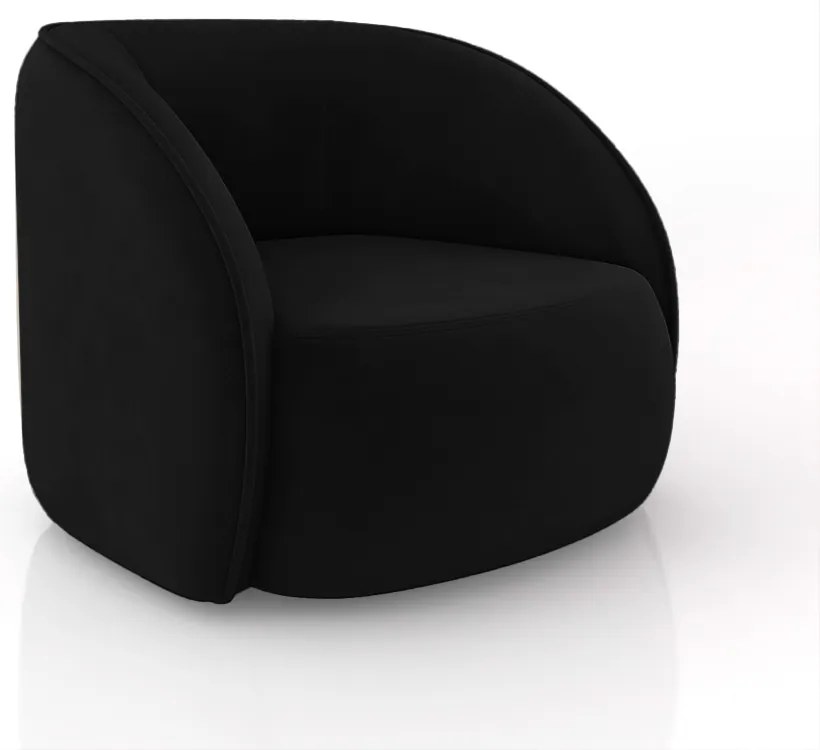 Poltrona Decorativa Sala de Estar Clarke Veludo Preto G45 - Gran Belo