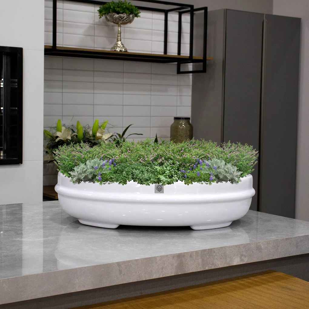 Vaso Bacia Decorativo Osaka Branco g 16x65x52 Cm B02 - D'Rossi