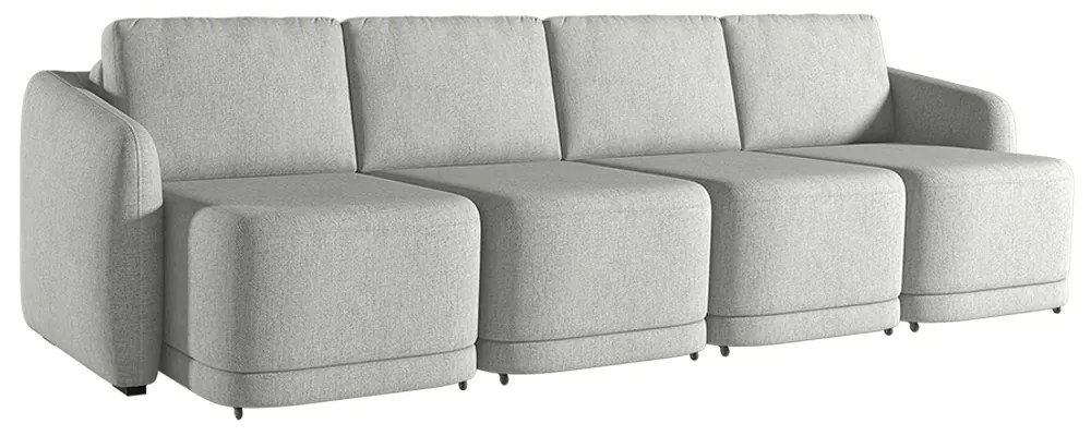 Sofá Cama Modulado Retrátil e Reclinável Decorativo Varsóvia 396cm Linho Cinza G33 - Gran Belo