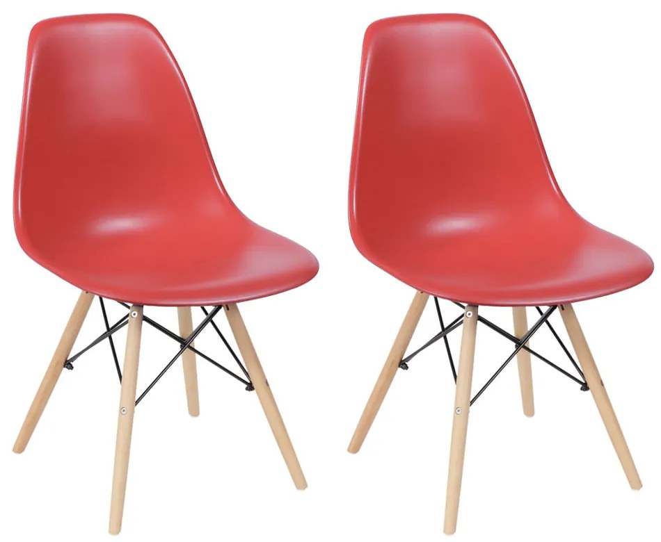 Conjunto 2 Cadeiras Eiffel Vermelho - Conjunto 2 Cadeiras Eiffel – Vermelho