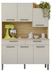Armário de Cozinha Compacta 132cm Stella Freijó/Soft Z06 - Mpozenato