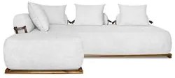 Sofá 6 Lugares Ilha 2 Módulos 200cm Viero S06 Boucle Branco - Mpozenat