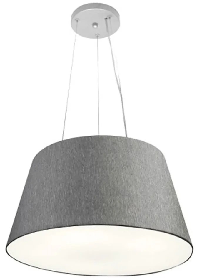 Lustre Pendente Cone Md-4001 Cúpula em Tecido 21/40x30cm Rustico Cinza - Bivolt