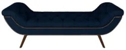 Puff Recamier Calçadeira 195cm Pés Palito Madeira Vêneto Z37 Veludo Az