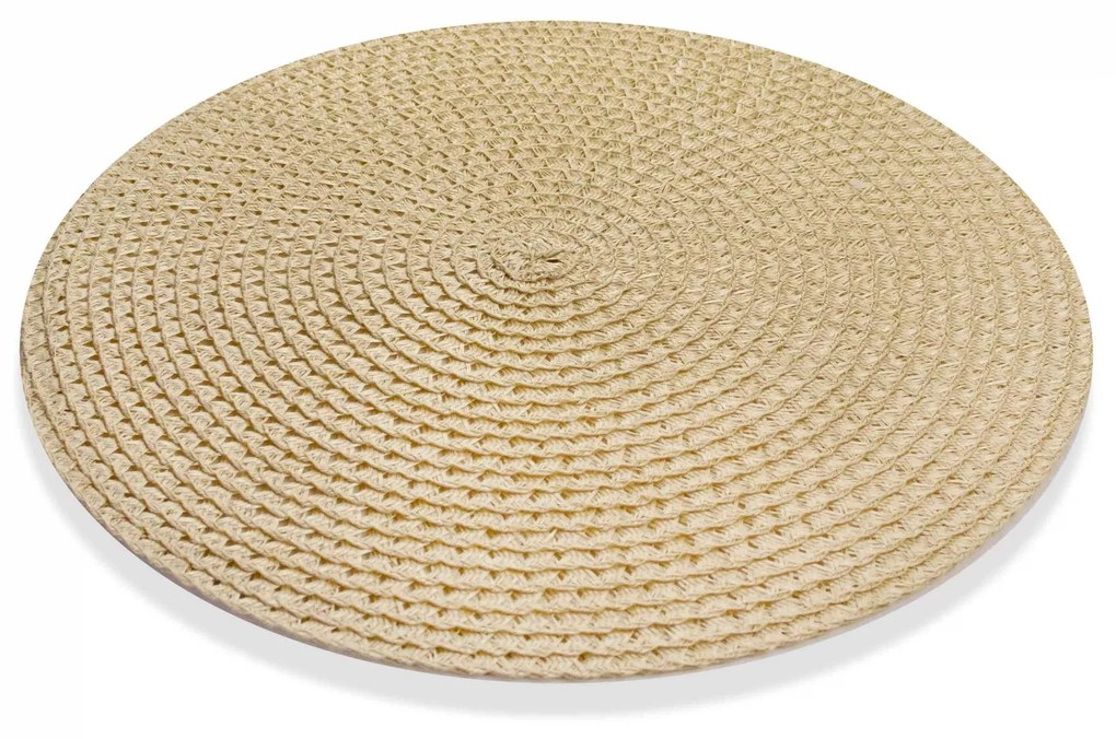 Jogo Americano Redondo de Plástico Creme 38 cm - D'Rossi