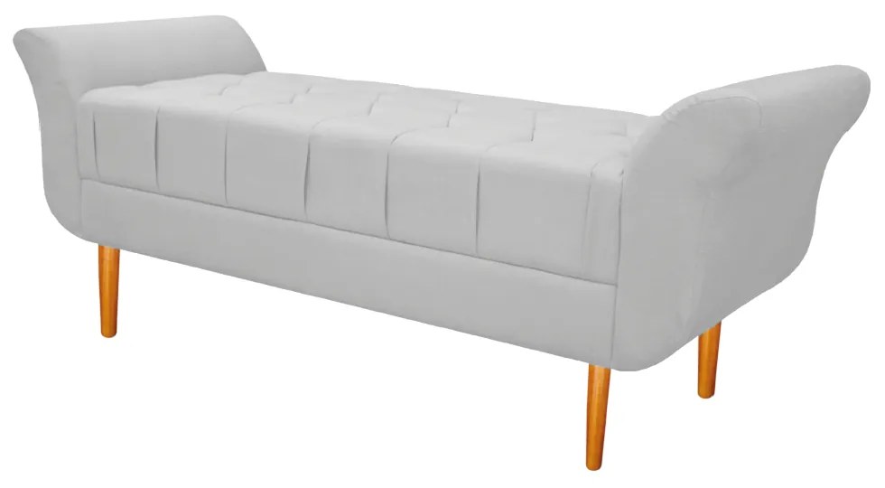 Recamier Estofado Ari 160 cm Queen Size Suede Branco - ADJ Decor
