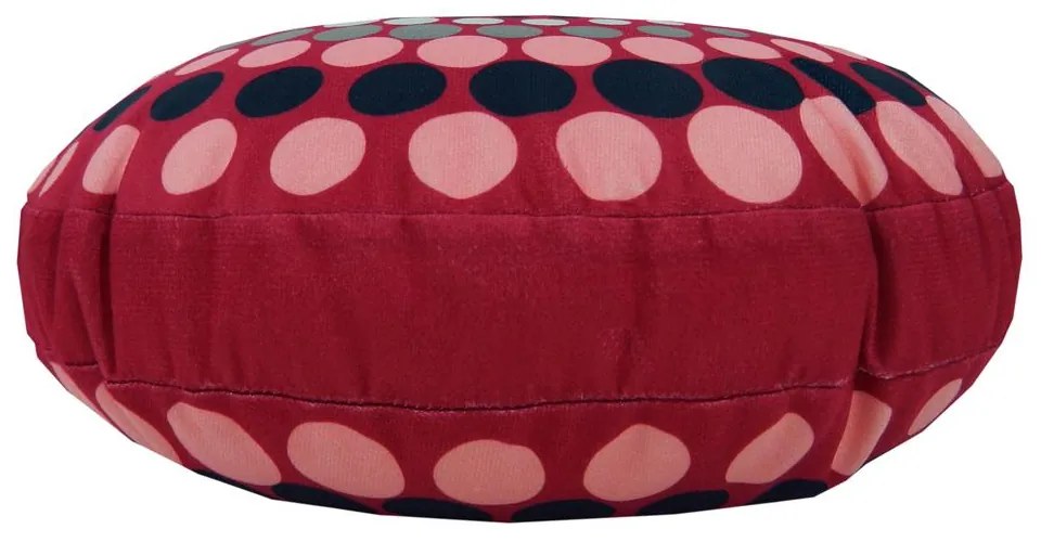 Almofada Redonda Ravi Cheia Indiana em Tons Cereja 40x40cm - ARI-0326