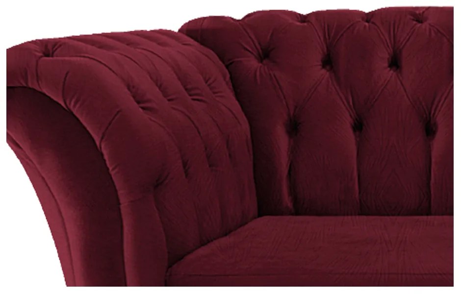 Namoradeira Chesterfield Sofia Suede Bordô - ADJ Decor