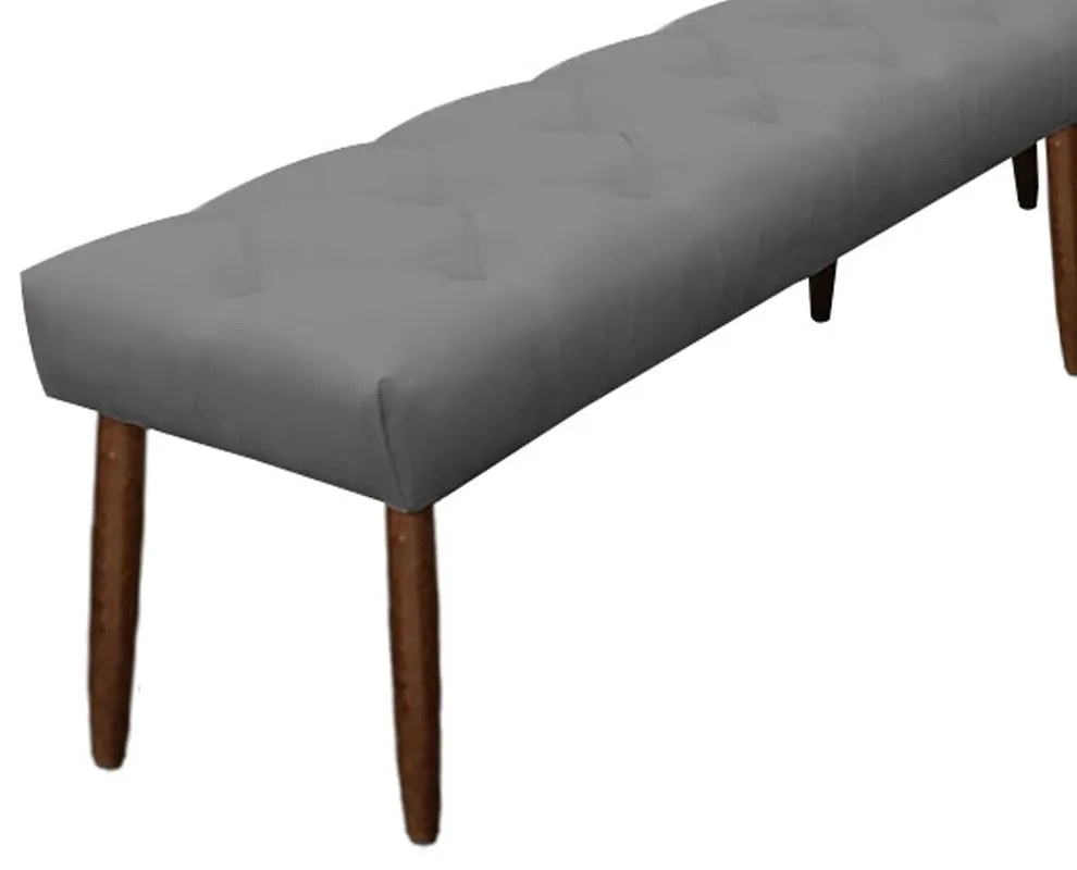 Banco de Canto Estofado Sira Suede Pés Palito Castanho C05 - D'Rossi - Cinza