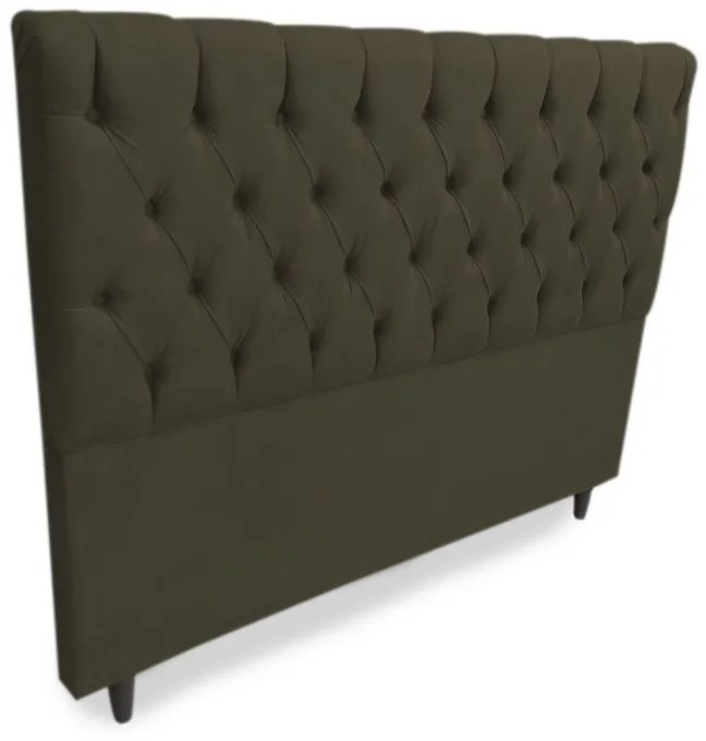 Cabeceira com Calçadeira Baú Queen 160cm Nicole Suede Marrom - Sheep Estofados - Marrom