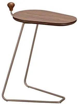Mesa Apoio Faye Tampo Nogueira Base Champagne - 77971 Sun House
