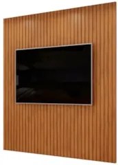 Painel TV 75 Pol 223cm Suspenso Ripado Noah D04 Freijó - Mpozenato