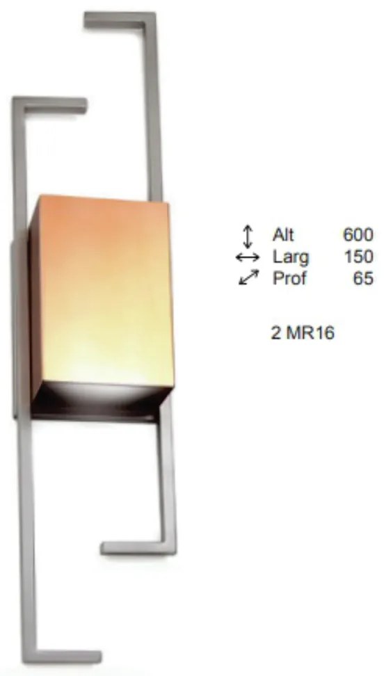 Arandela Coneto Retangular Desalinhada 6,5X15X60Cm 2Xmr16 - Old Artisa... (COBRE FOSCO)