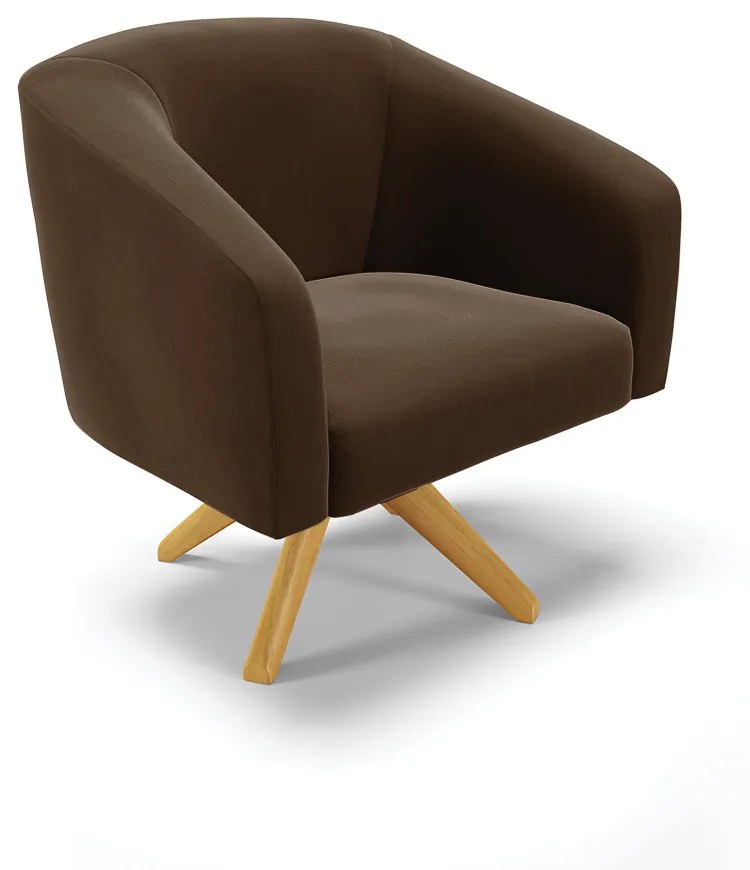 Namoradeira e 2 Poltronas Giratória MA30 Stella Suede D03 - D'Rossi - Marrom