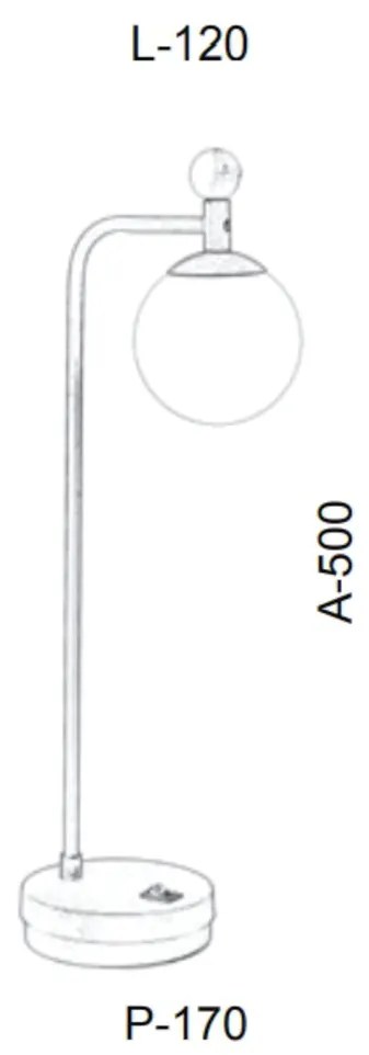 Abajur Detalhe Madeira 12X50X1714Cm Metal E Globo Ø10Cm 01Xg9 |Old Art... (BRANCO / DOURADO BRILHO, FOSCO (BRANCO))