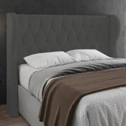 Cabeceira Casal Queen Cama Box 160cm Malva Z04 Veludo Grafite - Mpozen