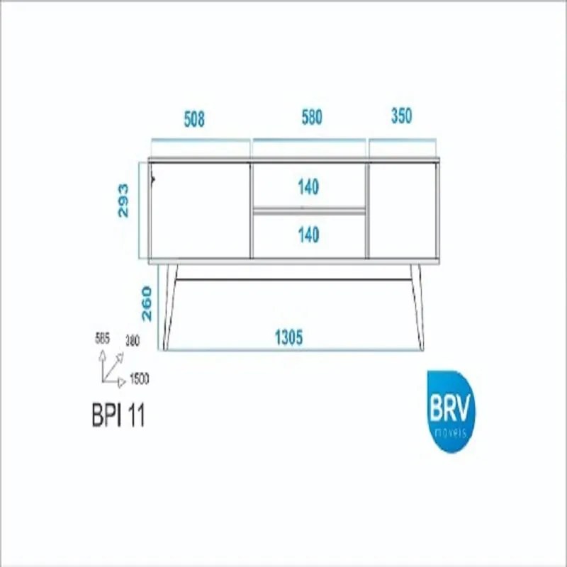 Rack Home Para Tv Até 50" Wood 2 Portas Branco