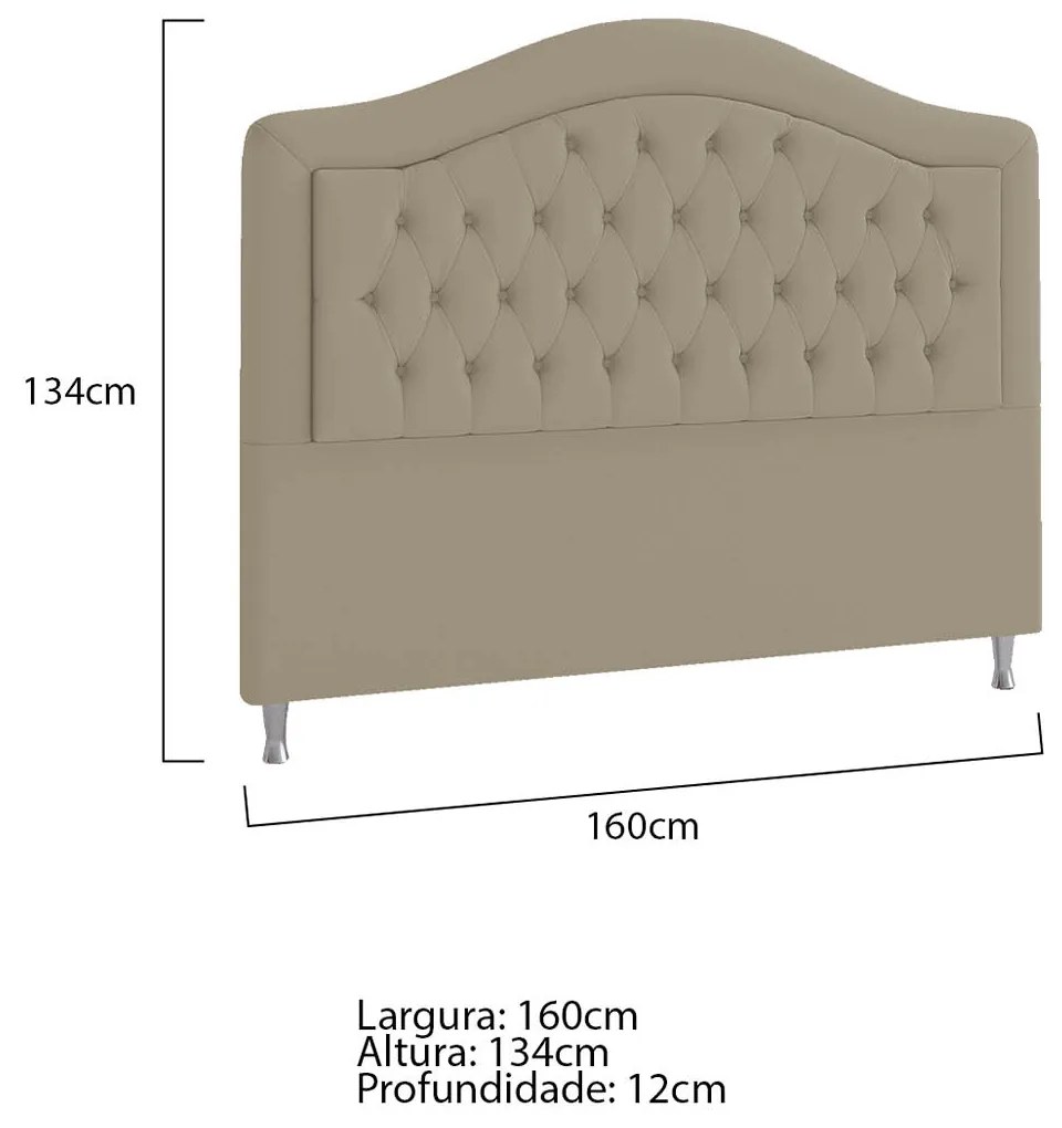 Cabeceira Queen Ághata P04 160 cm Suede - ADJ Decor