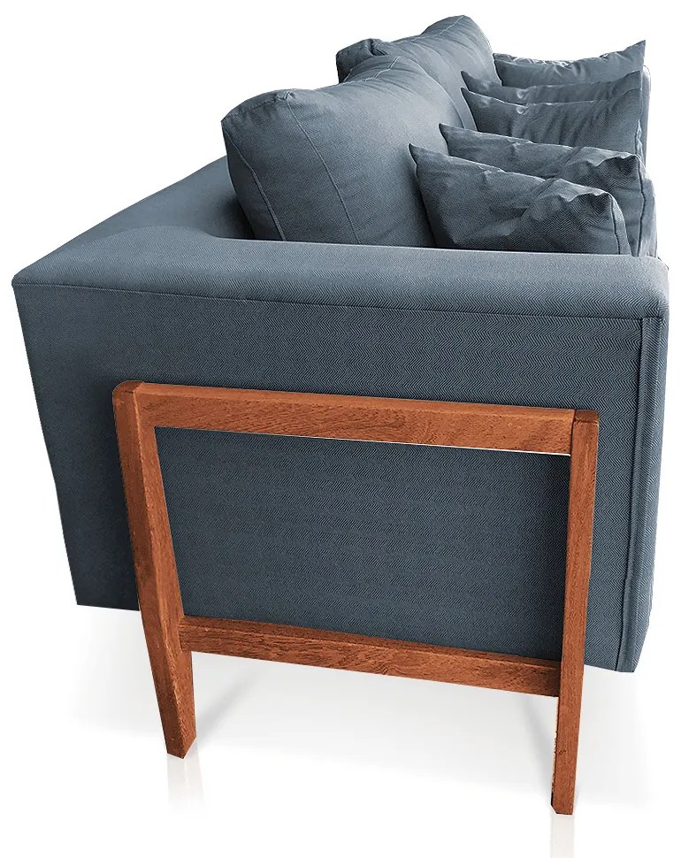 Sofá 02 Lugares Lucy 2,25m Base Madeira C05 - D'Rossi - Bege