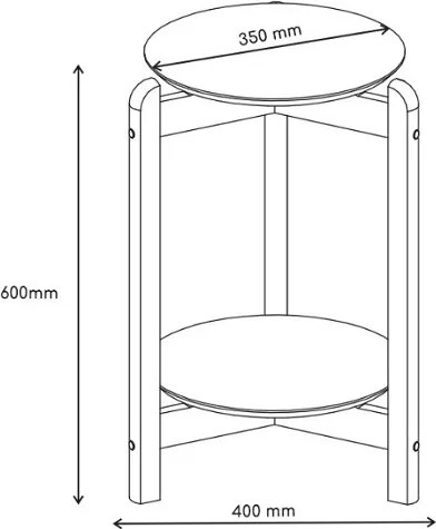 Mesa Lateral Lizz Off White/Cedro - Casa D Móveis