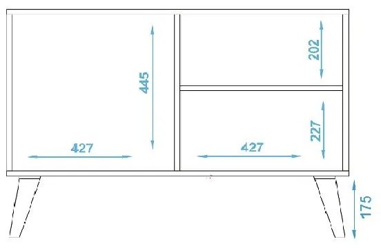Armário Rack Balcão 2 Portas 1 Prateleira BPP 64 - Branco/Preto