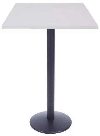 Mesa Bistro Luisiana com Tampo Quadrado Branco de 70cm Base Ferro Preta - 60582 Sun House