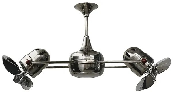 Ventilador De Teto Aco Inox Prata 127V Duplo Dinamico