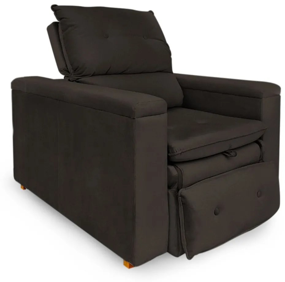 Poltrona Reclinável Retrátil Onix Suede Tabaco - Sheep Estofados - Marrom