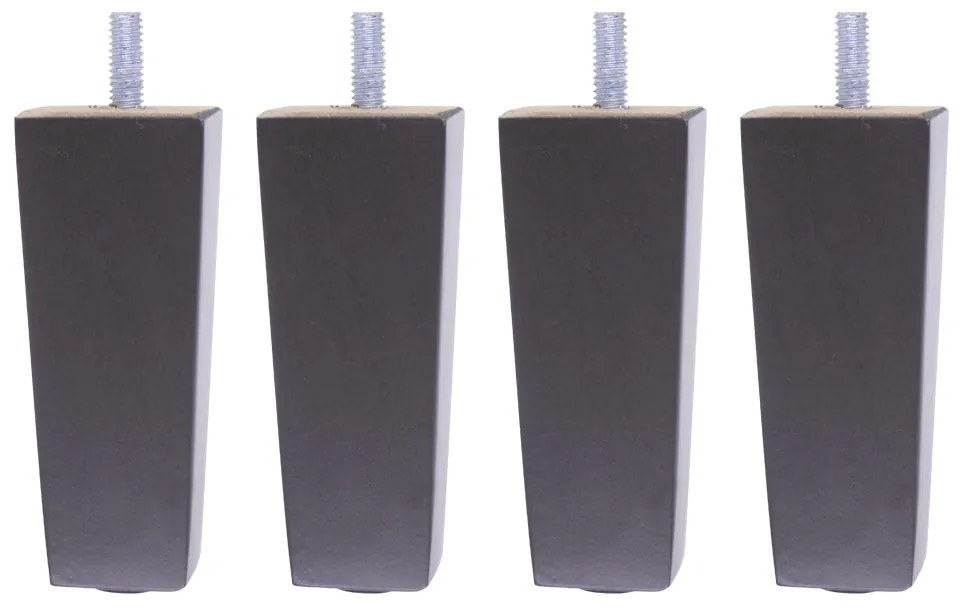 Kit 04 Pés Chanfrado Tabaco 10cm com Rosca Metal para Móveis D10 - D'Rossi