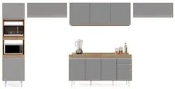 Armário de Cozinha Modulada 5 Peças CP14 Balcão com Tampo Castanho/Cin
