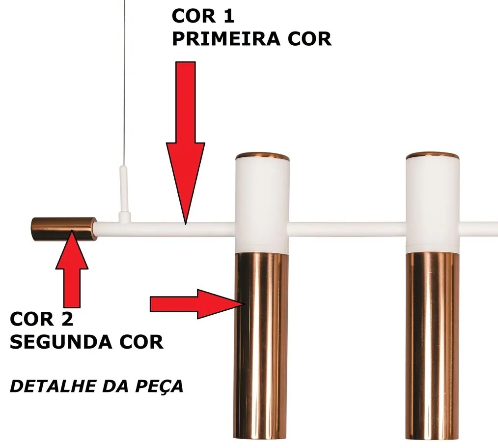 Pendente Vittu 150X30Cm 3Xmr16 Gu10 + 2Xe27 G45 / Cabo Aço Chumbador +... (AZO-F - Azul Oceano Fosco, FOSCO)