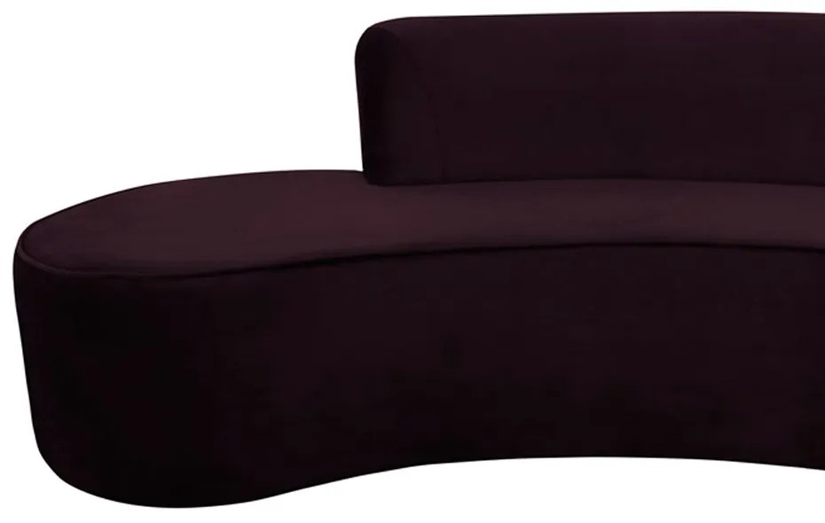 Sofá 3 Lugares Eros D07 Curvo 210cm Braço Direito Veludo Roxo - D'Rossi