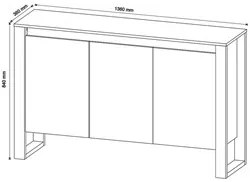 Balcão Para Escritório 3 Portas 1.3 ME4147 Branco - Tecno Mobili
