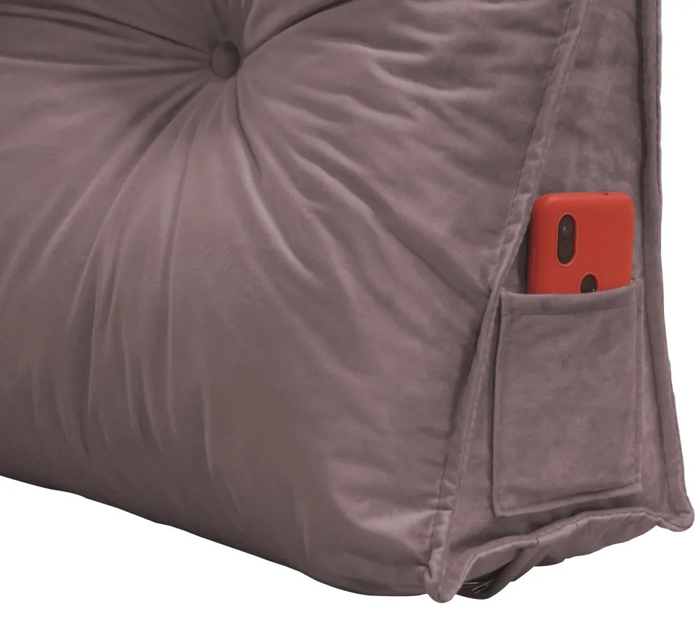 Almofada para Cabeceira Mel 1,00 m Solteiro Travesseiro Apoio para Encosto Macia Formato Triângulo Suede Crepe