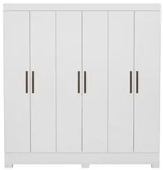 Guarda Roupa Casal 6 Portas 3 Gavetas Pratico D02 Branco - Mpozenato