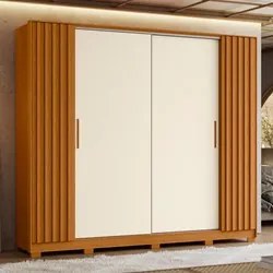 Guarda Roupa Casal 4 Portas 4 Gavetas Jacarandá Flex Cinamomo/Off Whit
