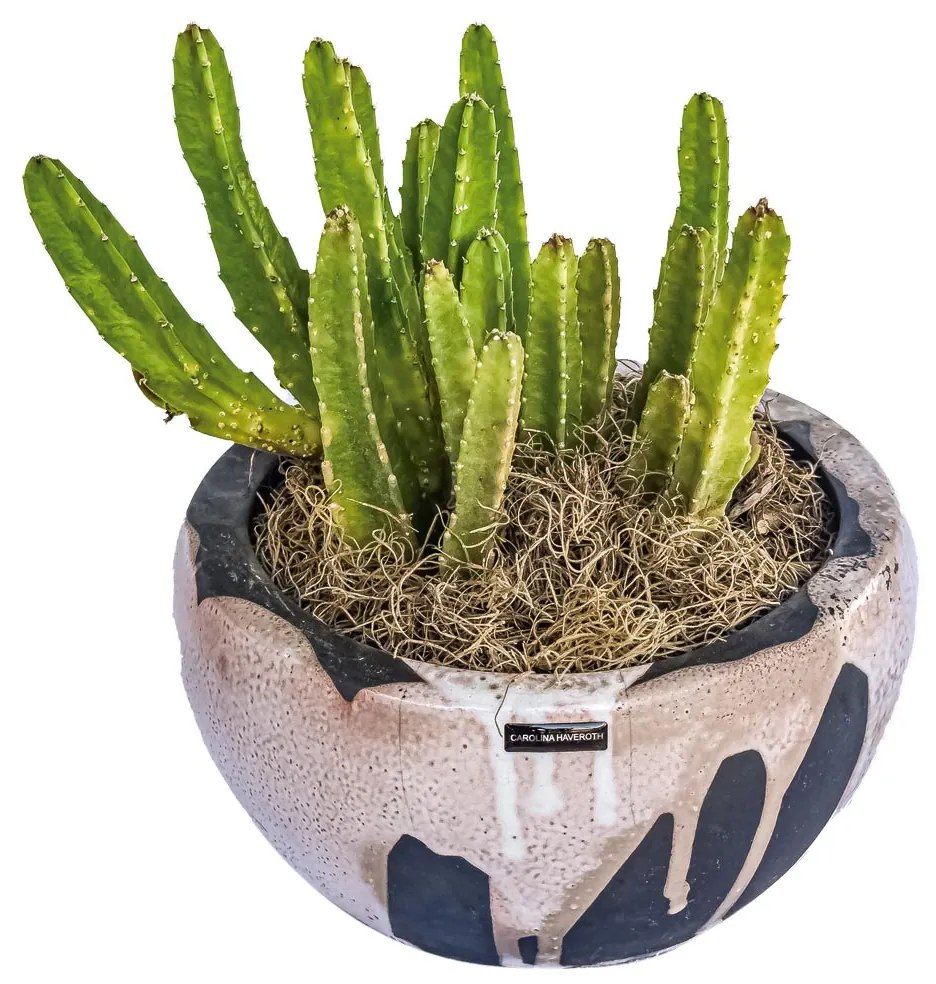 Vaso Decorativo de Cerâmica 17x11x24 - Raku Alto Brilho Kleiner