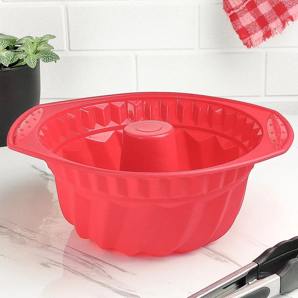 Forma para Bolo de Silicone - Vermelho