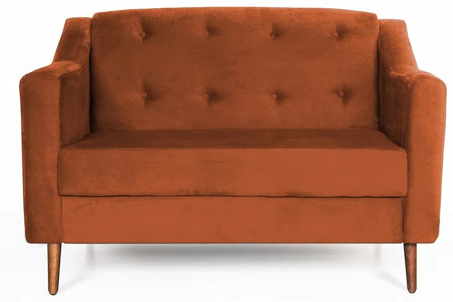Namoradeira Bruna 1,20 m 2 Lugares Pés Palito Suede Telha