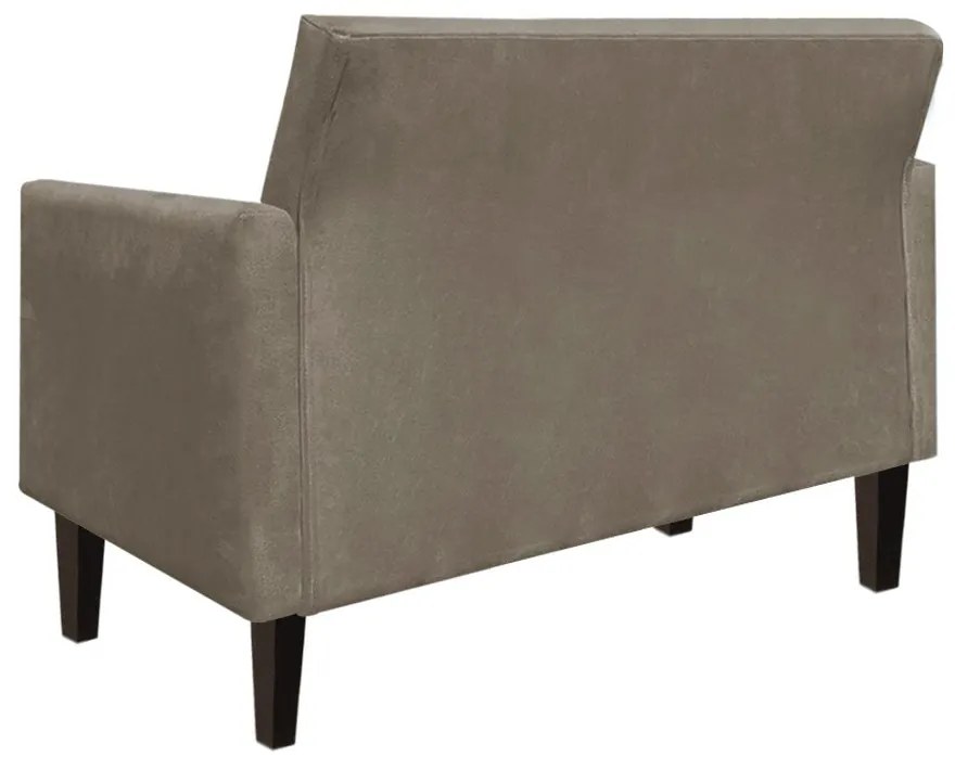 Namoradeira Jade 02 Lugares Suede Marrom Rato Pés Chanfrado Tabaco - D'Rossi
