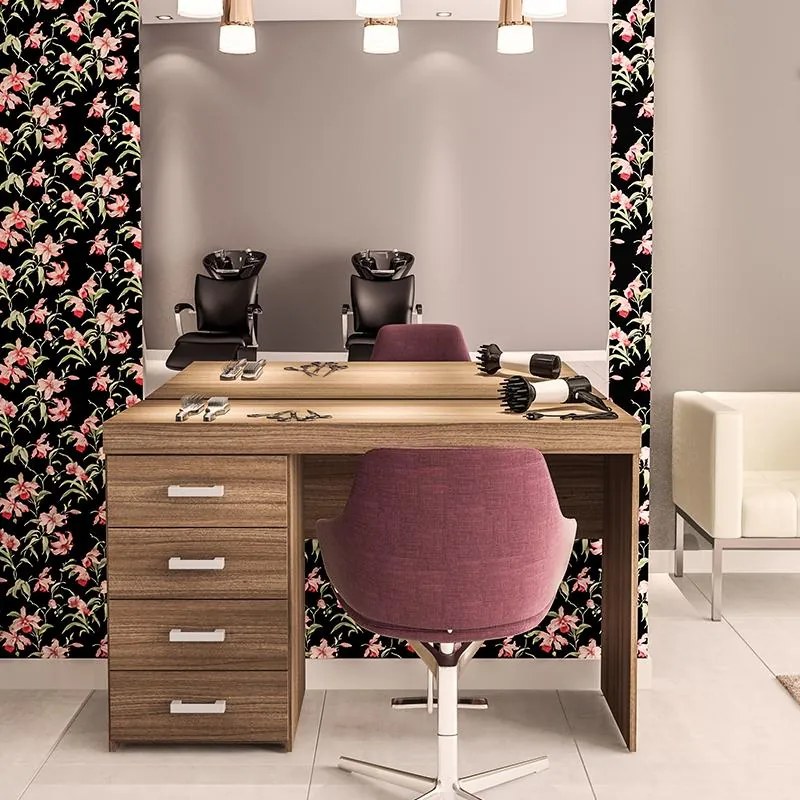 Mesa Escritório Computador Malta 1,20m 4 Gavetas - Castanho